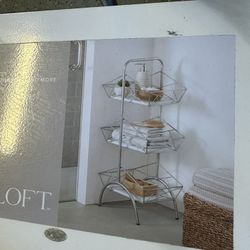  Soho Loft 3 Tier Bathroom Rack White Faux Marble