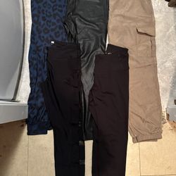 6 Pairs Of Size Medium Women’s Pants Leggings Joggers Beach Pants Cargo 
