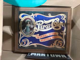 Vintage Pepsi-Cola Advertising Mirror Sign