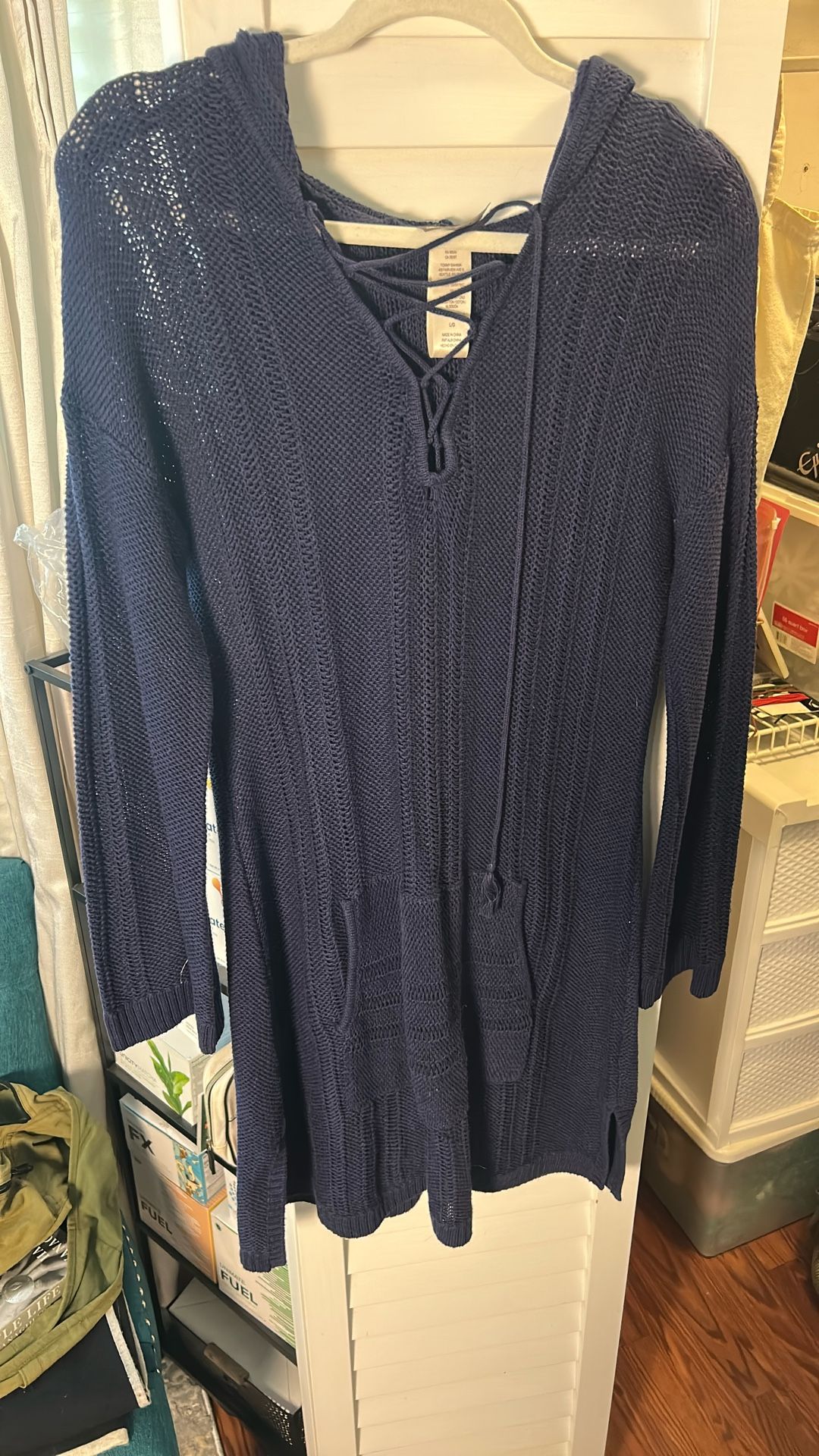 Tommy Bahama Navy Blue Crochet Dress