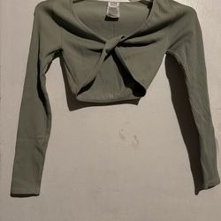 Cotton On Green Long Sleeve Crop Top
