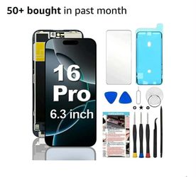 New for iPhone 16 Pro Screen Replacement 6.3 inch, 3D Touch LCD Display Digitizer Assembly with Repair Tools