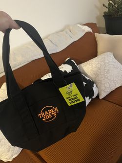 Small Trader Joe’s Tote - Black / Orange