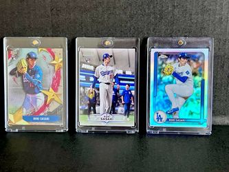 š„ ROKI SASAKI 3-Card Dodgers Rookie Lot! Topps Chrome IN ONE-TOUCHES šÆšµ
