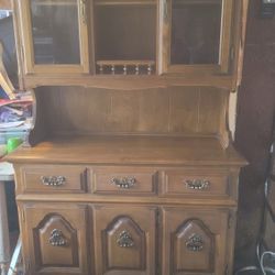 Solid Oak Hutch Circa 1960