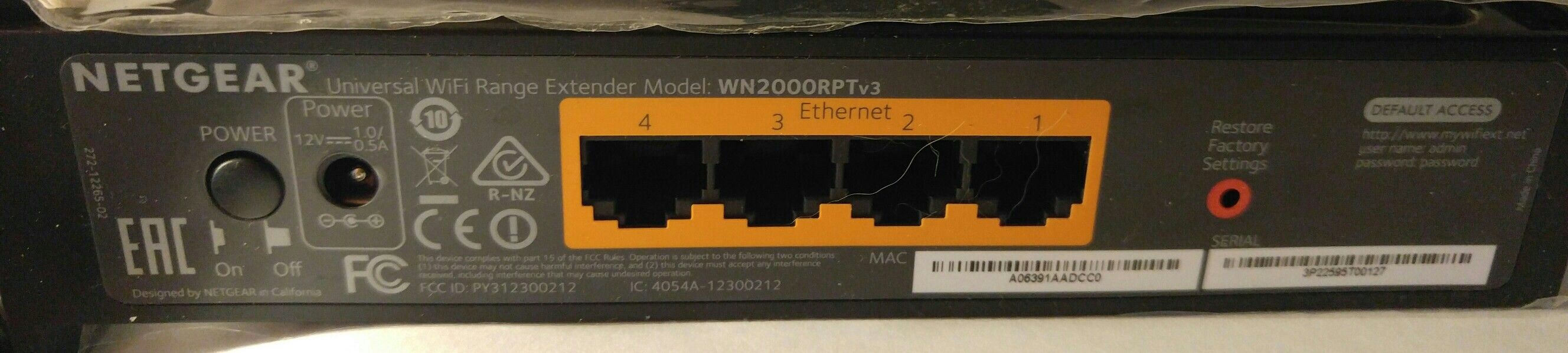 Netgear universal WiFi range extender