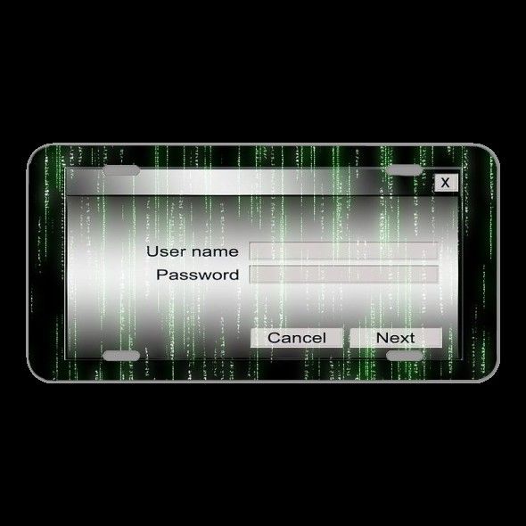 License Plate Novelty Car Front Password Mask Matrix Crash Security