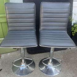 Pair of bar stools / swivel adjustable counter stools