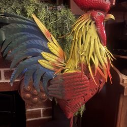 Extra large metal rooster decor