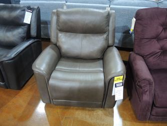 Hi Rock Home Leather Power Recliner - Taupe | Reclining Chair | Lounge Chair