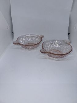Vintage Pink Depression Era Glass Bowls
