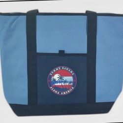 Tommy Bahama Insulated Cooler Beach Tote Bag Aloha America Logo Blue