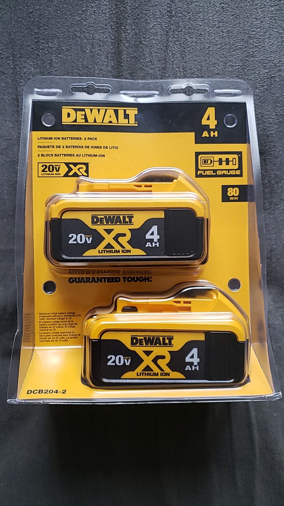 Dewalt 20v 4.0 battery 2pack brand new unopened $80 FIRM NO OFFERS