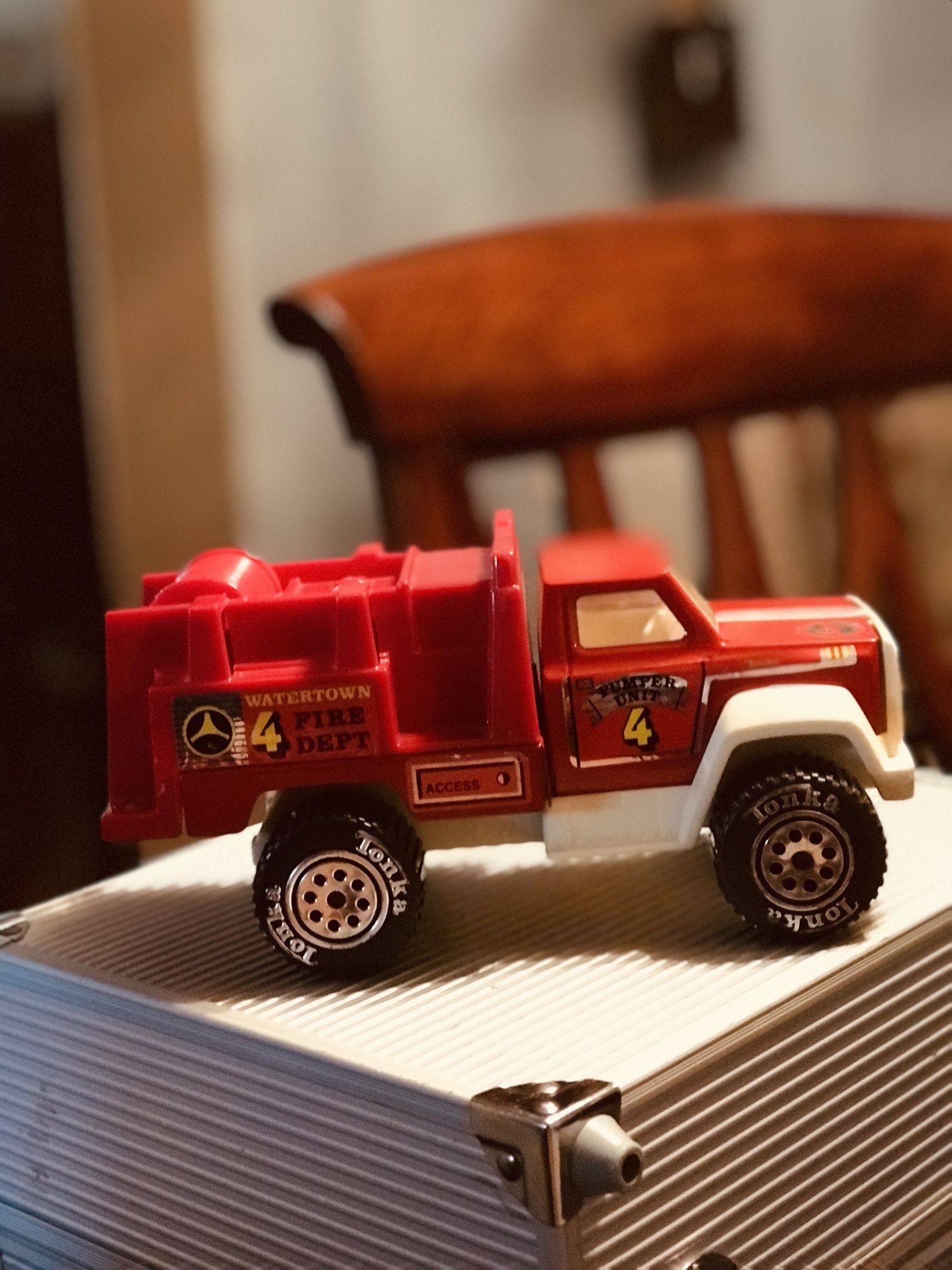 Tonka Watertown Fire Dept Pumper Unit 4 Mostly Heavy Plastic
