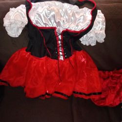 Women's XL Corset Red Riding Hood Costume With Little Cape That Attaches