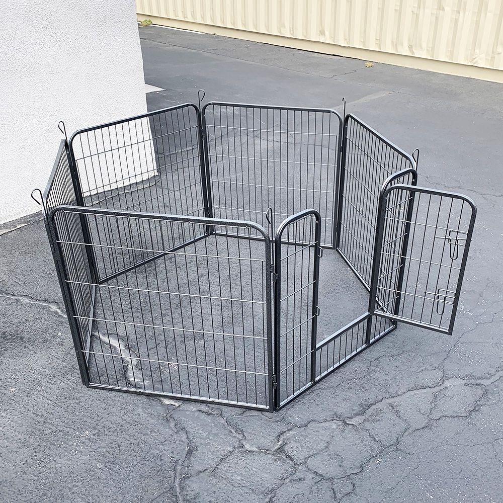 New $70 Heavy Duty 32” Tall x 32” Wide x 6-Panel Pet Playpen Dog Crate Kennel Exercise Cage Fence 