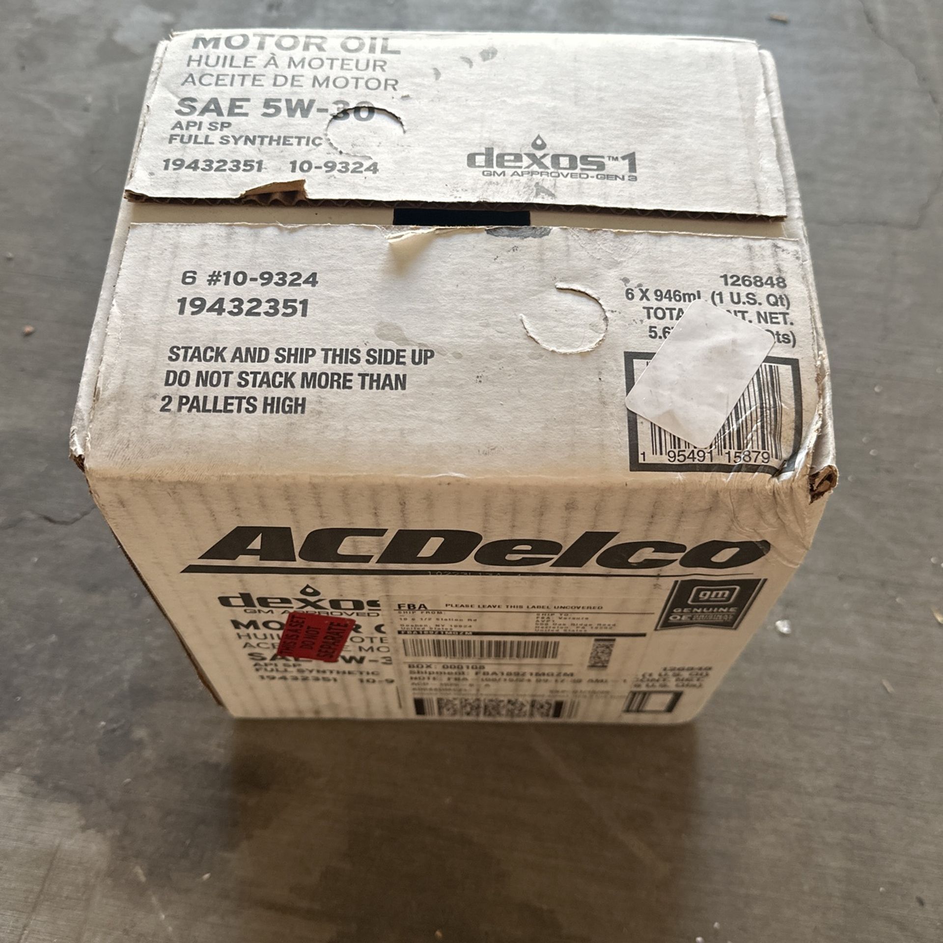 AC Delco 5w-30 Dexos 1 Motor Oil 