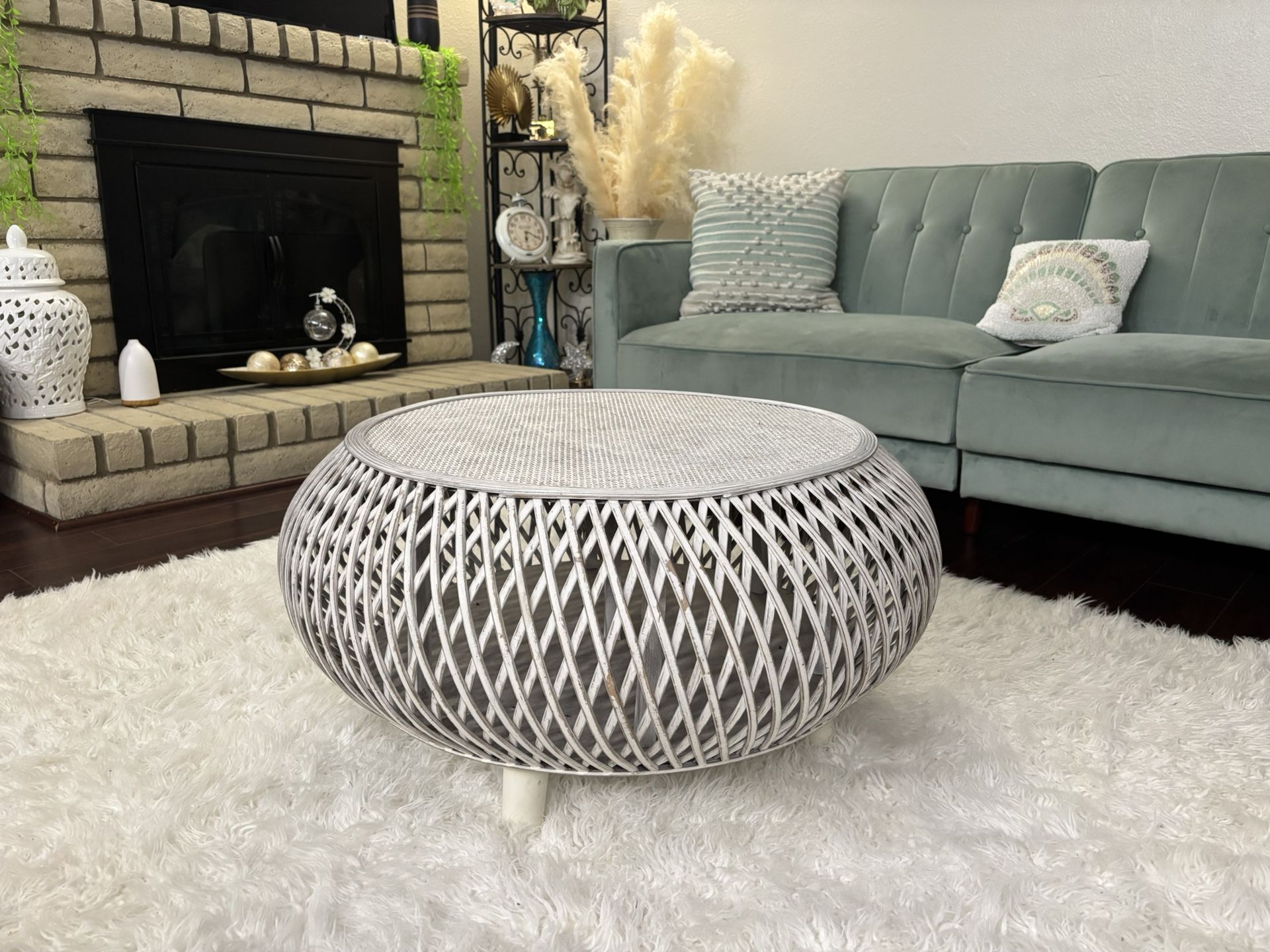 Round Woven Coffee Table