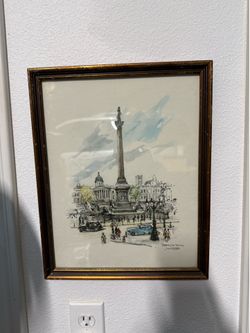 Vintage Framed Jan Korthals' London Prints - Trafalgar Square