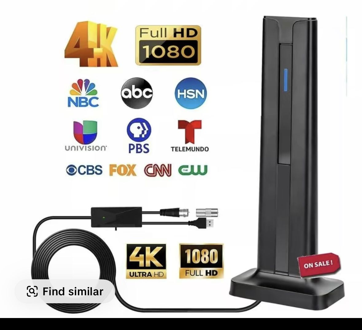 TV Antenna Digital HD Antenna 1080P 4K Indoor Long Range with High-Quality Signal for Home Entertainment