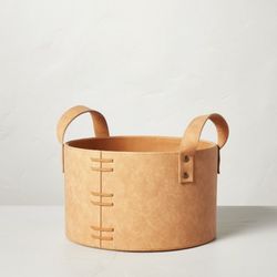 Target Caramel Faux Leather Storage Bin 