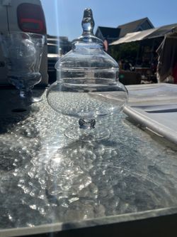 Glass candy jar