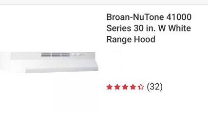 Nutone 30-33 Inch Hood Used