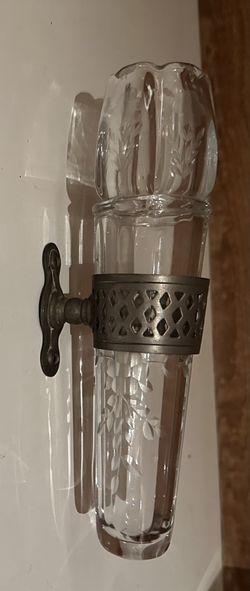 Extremely rare Victorian wall vase with original metal holder.