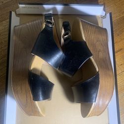 ALDO BLACK WEDGE SANDALS