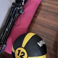 Medicine Ball 12lb And Workout Mat Pink 