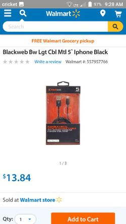 5 ft iPhone Black Metal Cable