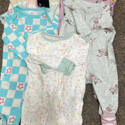 5 Baby Pajamas 0-3 Months 