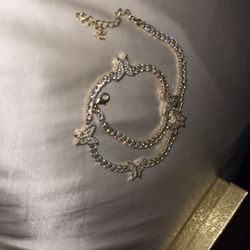 Butterfly Diamond Studded Choker / Necklace 