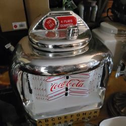Vintage 2000 Coca-Cola Jukebox Shiny Silver Cookie Jar by Gibson