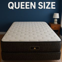 New Queen Mattress And Box Spring 2pc Bed Frame  Is Not Included 