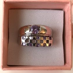 Amethyst Ring Set, Both Are Size 7.5