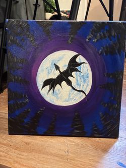 Hand painted Dragon in the Night Sky