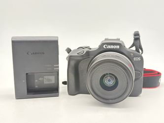 Canon EOS R100 24.1MP Mirrorless Digital Camera Black w/ Lens Used