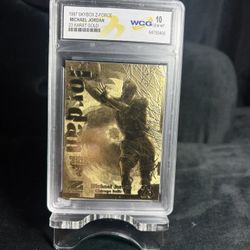 1997 SkyBox Z-Force Michael Jordan 23 Karat Gold #23 WCG 10 Insert Card