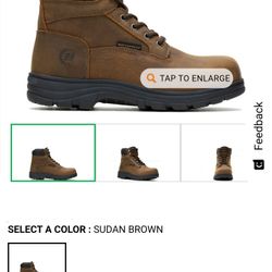 New Men's Boots Knox 2 6" Puncture Resistant Size 10 Wide  Color Sudan Brown