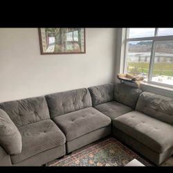 Gray Modular Sectional Sofa Delivery Available 🚚