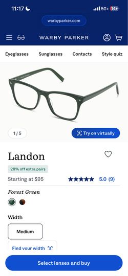 Two pair of Warby Parker eyeglass frames