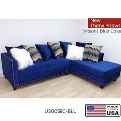 Brand New Velvet Sectional With Pillow’s 