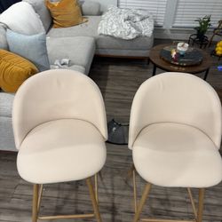 Modern Upholstered Kitchen Bar Stools – Set of 2
