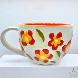 Starbucks Hand Painted Flowers 2008 Coffee Mug Cup