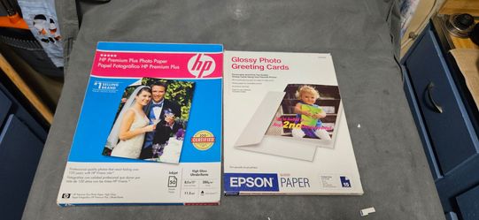 HP Premium Plus Photo Paper and Epson Glossy Photo Greeting Cards