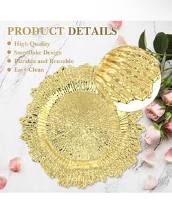 Juego de 40 platos de carga, cargadores de platos de arrecife para mesa de comedor