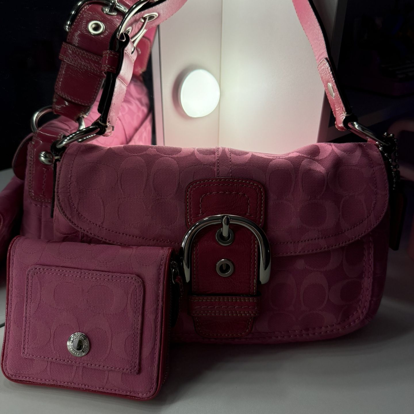 Coach Bag Pink W/ Wallet