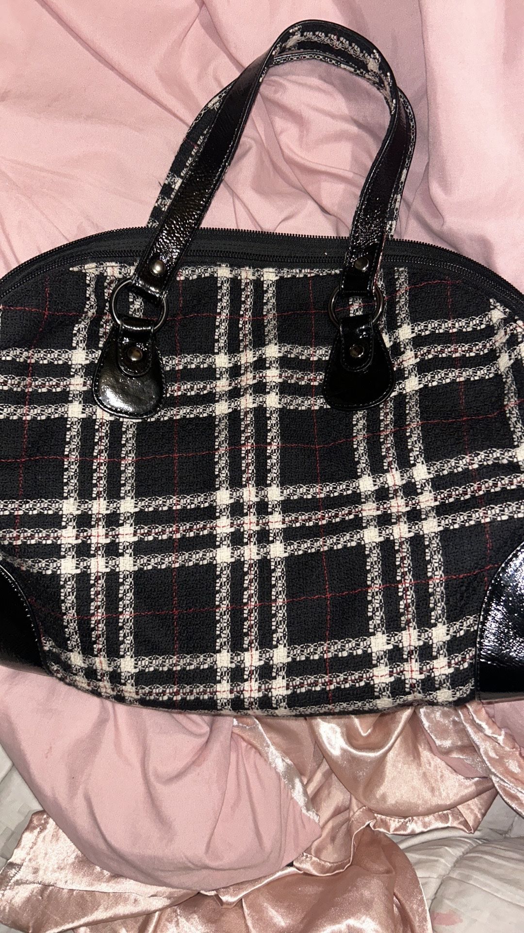 Talbots Vintage Y2K Plaid Wool Large Satchel/Handbag (Like New)