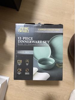 NEW 12 piece stone dinnerware set